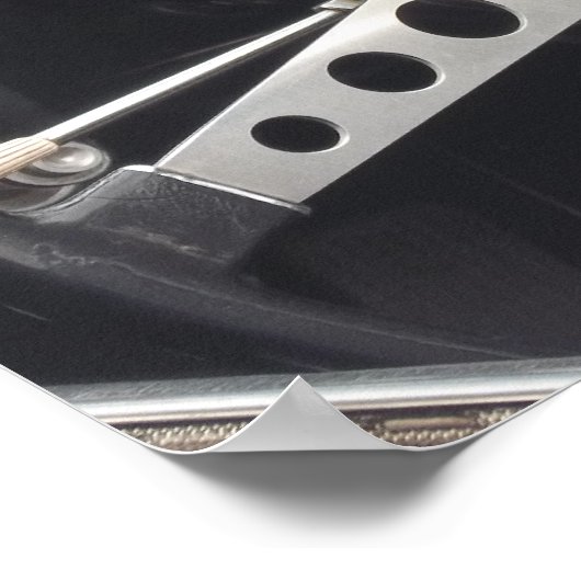 Chrome stuurwiel en zwarte gages corvette poster (Hoek)