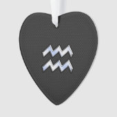 Chrome Style Aquarius Zodiac Sign on slang decor Ornament (voorkant)