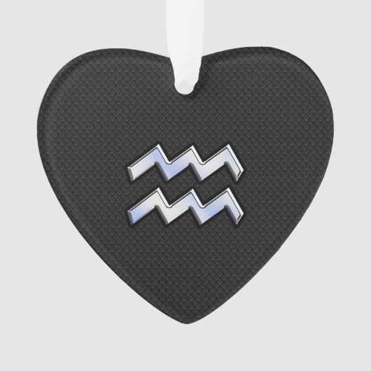 Chrome Style Aquarius Zodiac Sign on slang decor Ornament (voorkant)