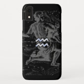 Chrome Style Aquarius Zodiac Sign op Hevelius Case-Mate iPhone Case (Achterkant)