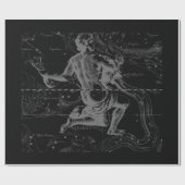 Chrome Style Aquarius Zodiac Symbol op Hevelius Cadeaupapier (Vlak)