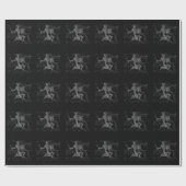 Chrome Style Aquarius Zodiac Symbol op Hevelius Cadeaupapier (Vlak)