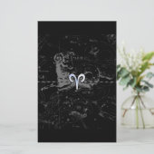 Chrome Style Aries Zodiac Sign on Hevelius Briefpapier (Staand voorkant)