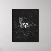 Chrome Style Aries Zodiac Sign on Hevelius Canvas Afdruk (Voorkant)