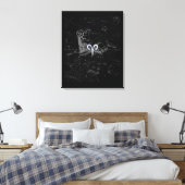 Chrome Style Aries Zodiac Sign on Hevelius Canvas Afdruk (Insitu (Slaapkamer))