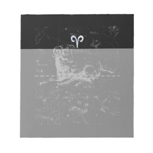 Chrome Style Aries Zodiac Sign on Hevelius Notitieblok