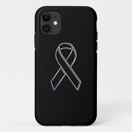 Chrome Style Black op zwart lintbewustzijn Case-Mate iPhone Case (Achterkant)