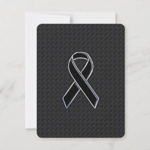 Chrome Style Black Ribbon Awareness
