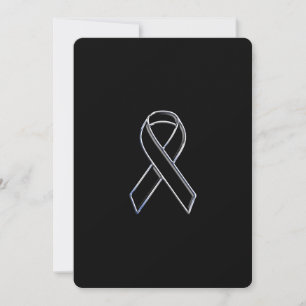 Chrome Style Black Ribbon Awareness