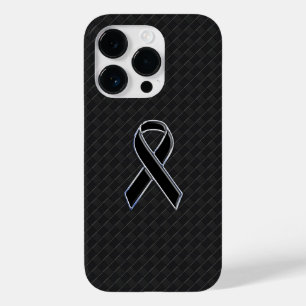 Chrome Style Black Ribbon Awareness Case-Mate iPhone 14 Pro Hoesje