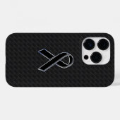 Chrome Style Black Ribbon Awareness Case-Mate iPhone Case (Achterkant (horizontaal))