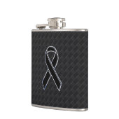 Chrome Style Black Ribbon Awareness Decor Heupfles (Links)