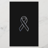 Chrome Style Black Ribbon Awareness Flyer (Voorkant)
