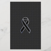 Chrome Style Black Ribbon Awareness Flyer (Voorkant)