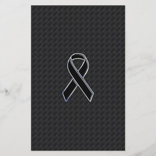 Chrome Style Black Ribbon Awareness Flyer (Voorkant)
