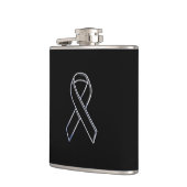 Chrome Style Black Ribbon Awareness on Black Heupfles (Links)