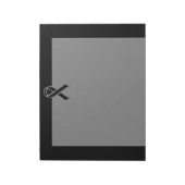 Chrome Style Black Ribbon Awareness on Black Notitieblok (Linkerzijde)