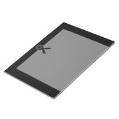 Chrome Style Black Ribbon Awareness on Black Notitieblok (Schuin)