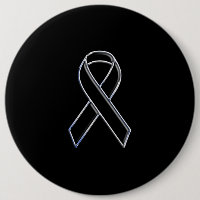Chrome Style Black Ribbon Awareness on Black