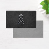 Chrome Style Black Ribbon Awareness Visitekaartjes (Bureau)