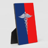 Chrome Style Caduceus Medical Symbol League Fotoplaat (Zijkant)