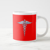 Chrome Style Caduceus Medical Symbol League Grote Koffiekop (Rechts)