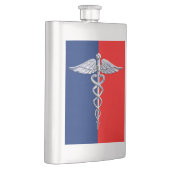 Chrome Style Caduceus Medical Symbol League Heupfles (Rechts)