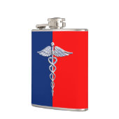 Chrome Style Caduceus Medical Symbol League Heupfles (Links)