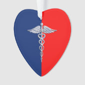 Chrome Style Caduceus Medical Symbol League Ornament (voorkant)