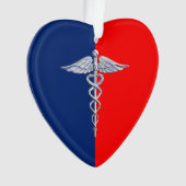 Chrome Style Caduceus Medical Symbol League Ornament (voorkant)