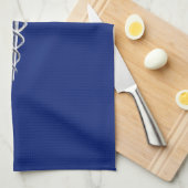 Chrome Style Caduceus Medical Symbool op Navy Blue Theedoek (Quarter Fold)