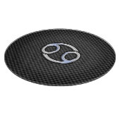 Chrome Style Cancer Zodiac Sign Carbon Fiber Print Snijplank (Hoek)