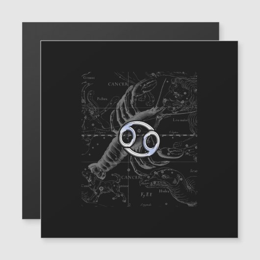 Chrome Style Cancer Zodiac Sign on Hevelius 1690 (Voorkant / Achterkant)