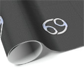 Chrome Style Cancer Zodiasymbool Cadeaupapier (Rol Hoek)