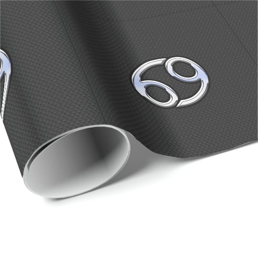 Chrome Style Cancer Zodiasymbool Cadeaupapier (Rol Hoek)