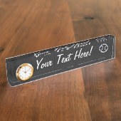 Chrome Style Cancer Zodiasymbool Naambordje (Zijkant)