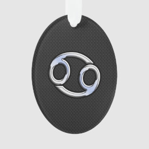 Chrome Style Cancer Zodiasymbool Ornament