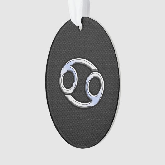 Chrome Style Cancer Zodiasymbool Ornament (voorkant)