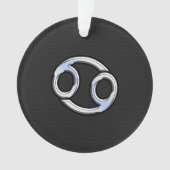 Chrome Style Cancer Zodiasymbool Ornament (voorkant)