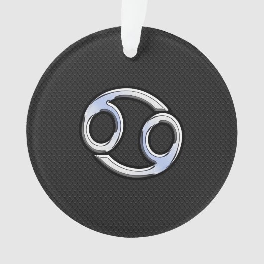 Chrome Style Cancer Zodiasymbool Ornament (voorkant)
