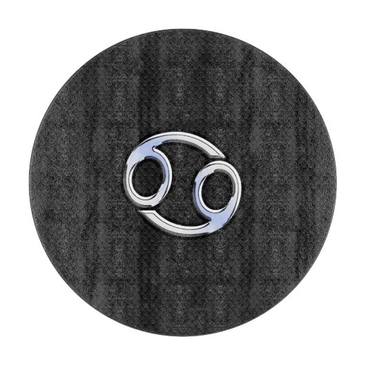 Chrome Style Cancer Zodiasymbool Snijplank (Voorkant)