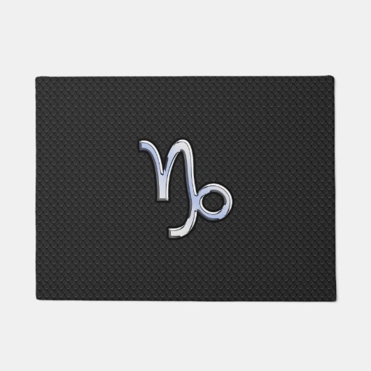 Chrome Style Capricorn Sign on Snake Skin Decor Deurmat (Voorkant)