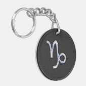 Chrome Style Capricorn Sign on Snake Skin Decor Sleutelhanger (Voorkant Links)