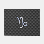 Chrome Style Capricorn-symbool op koolstofvezel Deurmat (Voorkant)
