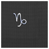 Chrome Style Capricorn-symbool op koolstofvezel Stof (Close Up)