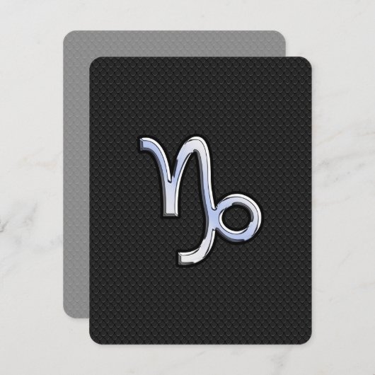 Chrome Style Capricorn Zodiab Sign on Snake style (Voorkant / Achterkant)