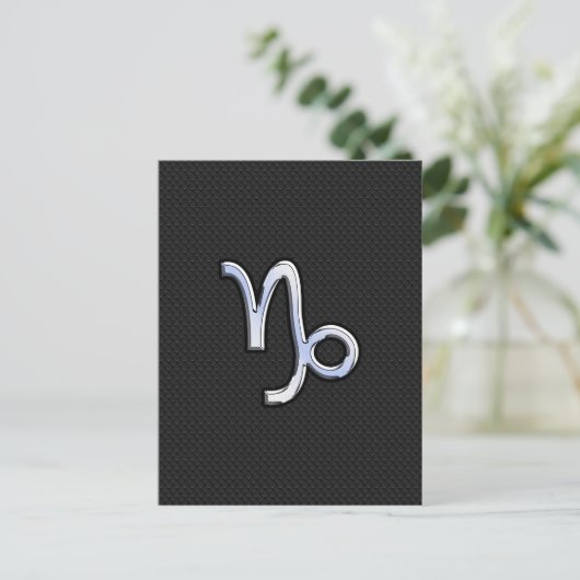 Chrome Style Capricorn Zodiab Sign on Snake style Briefkaart (Staand voorkant)
