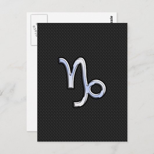 Chrome Style Capricorn Zodiab Sign on Snake style Briefkaart (Voorkant / Achterkant)