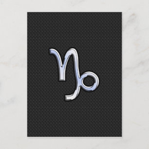 Chrome Style Capricorn Zodiab Sign on Snake style Briefkaart