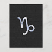 Chrome Style Capricorn Zodiab Sign on Snake style Briefkaart (Voorkant)